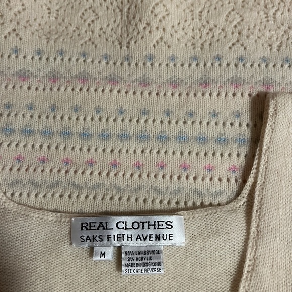 Saks Fifth Avenue Wool Sweater size M- vintage - Picture 7 of 8